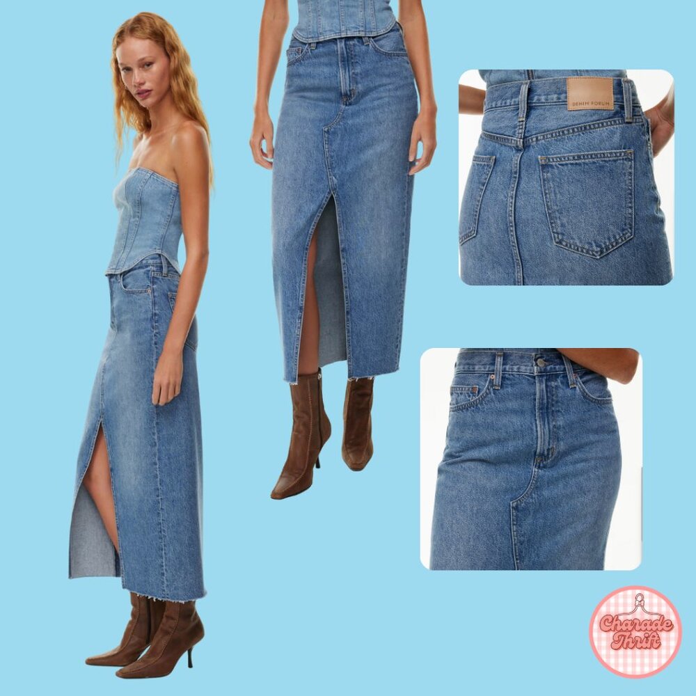 Denim Forum x Aritzia "the 90s vintage maxi jean skirt" - Picture 3 of 5